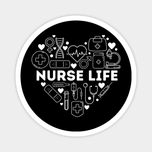 Nurse Life Heart Shape Nursing Week RN LPN CNA Healthcare Magnet